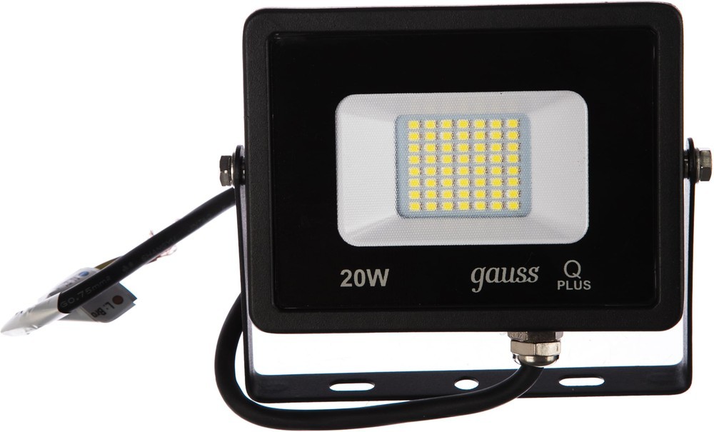 Прожектор gauss led. Прожектор светодиодный Elementary 20вт ip65 6500к 1700лм 200-240в до черн.Gauss 613100320p.
